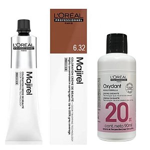 Loreal Majirel 6.32 Louro Escuro Dourado Irisado 60g + Oxidante 20vol 90ml
