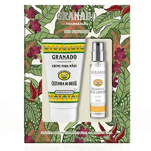 Granado Kit Duo Suavidade Creme Mãos Castanha Colônia Bergam