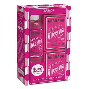 Granado Kit Glicerina 2 Sabonete Barra e Líquido Rosa