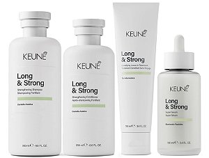 Keune Long & Strong - Kit Shampoo Condicionador Leave-in e Super Serum