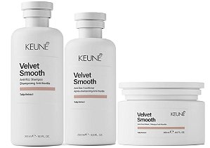 Keune Velvet Smooth - Kit Shampoo Condicionador e Máscara