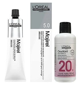 Majirel Tinta 5.0 Cast Claro Pro 60g + Ox 20vol 90ml Loreal