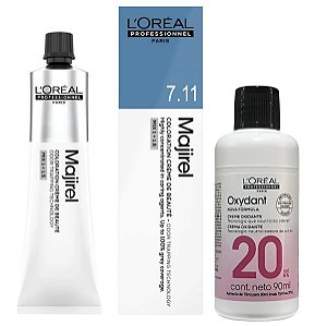 Majirel Tinta 7.11 Louro Cinza P 60g + Ox 20vol 90ml Loreal