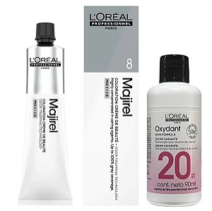 Majirel Tinta 8 Louro Claro 60g + Ox 20vol 90ml Loreal