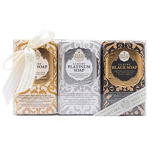 Nesti Dante Kit Luxury Gold Platinum e Black Soap Set 3x250g
