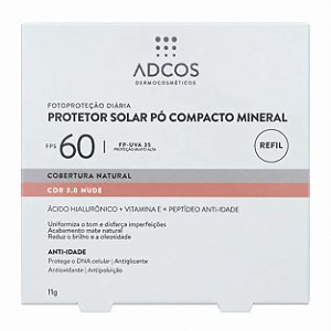 Adcos Refil Pó Compacto Mineral Anti Idade FPS60 Cor Nude