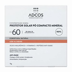 Adcos Refil Pó Compacto Mineral Anti Idade FPS60 Cor Beige