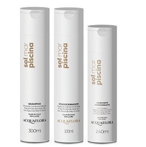 Acquaflora Piscina - Kit Shampoo Condicionador e Hidratante sem Enxágue
