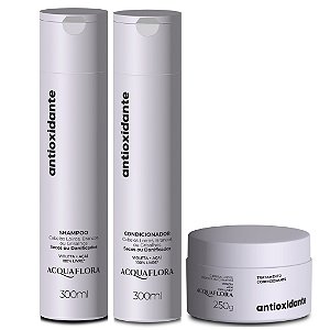 Acquaflora Antioxidante Cabelos Secos - Kit Shampoo Condicionador e Máscara