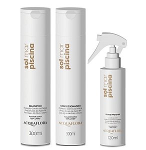 Acquaflora Piscina - Kit Shampoo Condicionador e Fluido Protetor