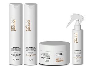 Acquaflora Piscina - Kit Shampoo Condicionador Máscara e Fluido Protetor