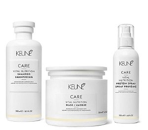 Keune Vital Nutrition - Kit Shampoo Protein Spray e Máscara
