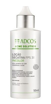 Adcos Acne Solution - Loção Secativa FPS30 Incolor 50ml