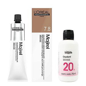 Loreal Majirel 7.8 Louro Marrom Natural Luminoso + Oxidante 20vol 75ml