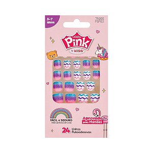 Kiss NY Unha Postiça Infantil Pink - Pink 7 Rainbow