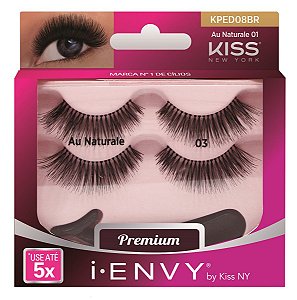 Kiss NY Cílios Postiços I-Envy - Pacote Duplo Au Naturale 01