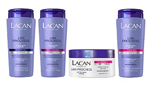 Lacan Liss Progress - Kit Shampoo Condicionador Máscara e Leave-in