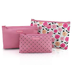 Jacki Design Kit Necessaire 3 Peças Pink Lover - Rosa