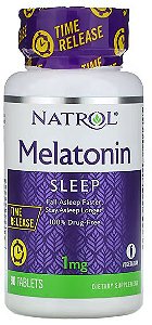Melatonina, 1 mg, Liberação Prolongada, 90 comprimidos, Natrol