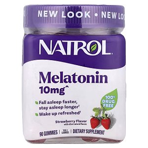 Melatonina, 10 mg, Sabor Morango, 90 Gomas, Natrol