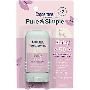 Protetor Solar Mineral Stick, Pure & Simple Baby, FPS50, 13.9 g, Coppertone