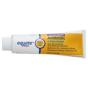 Pomada Antibiótica com Alívio da Dor, 28g, Equate