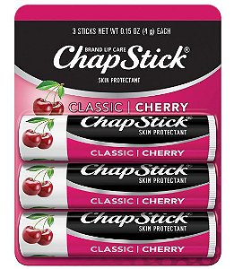 Hidratante Labial, Sticks Cereja, Kit com 3 unidades, ChapStick