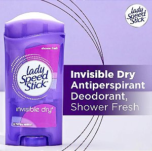 Desodorante Invisível, Shower Fresh, 65 g, Lady Speed Stick