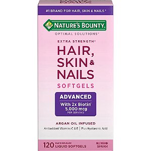 Vitamina Extra Forte Cabelo, Pele e Unha, Advanced, 120 Cápsulas, Nature’s Bounty