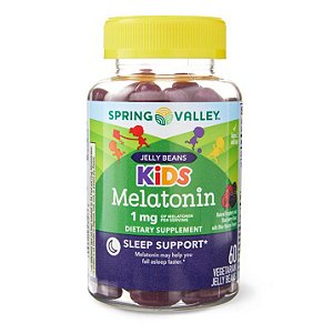 Melatonina Infantil, 1 mg, Sabor Frutas Vermelhas, 60 Jelly Beans, Spring Valley