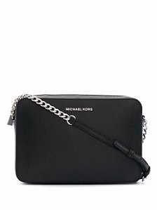 Bolsa Crossbody Jet Set, Couro Saffiano, Black, Michael Kors