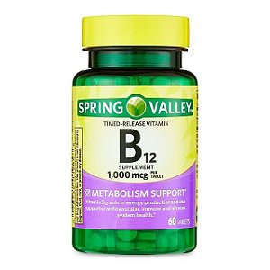 Vitamina B12, 1.000 mcg, 60 Cápsulas, Spring Valley