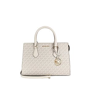 Bolsa Satchel Sheila MD, Estampa Logo Light Cream, Michael Kors