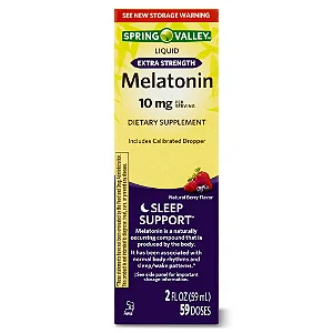 Melatonina Líquida, 10 mg, Sabor Frutas Vermelhas, 59 mL, Spring Valley