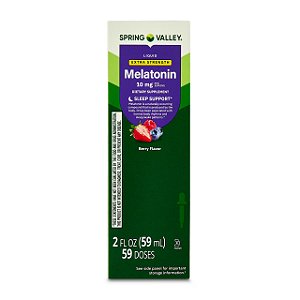 Melatonina Líquida, 10 mg, Sabor Frutas Vermelhas, 59 mL, Spring Valley