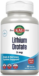 Lítio Orotato (Lithium Orotato), 5mg, 180 Cápsulas, Kal