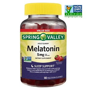 Melatonina, 5 mg, Sabor Morango, 180 Gomas, Spring Valley