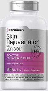 Rejuvenescedor de Pele com Verisol, Peptídeos de Colágeno Bioativos, 200 Cápsulas, Horbäach