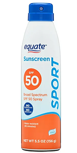 Protetor Solar Spray para Esportes, FPS 50, 156g, Equate