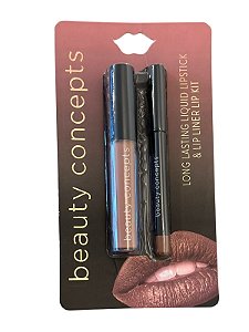 Kit de Batom Líquido de Longa Duração e Lápis Labial, Beauty Concepts