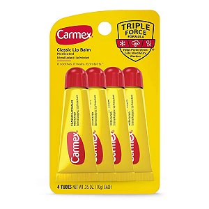 Hidratante Labial, Classic Medicated, Bisnaga, Kit com 4 Unidades, Carmex
