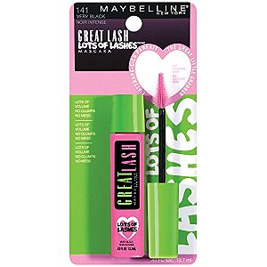 Máscara de Cílios, Great Lash Lots of Lashes, 141 Very Black, Maybelline
