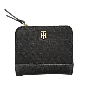 Carteira Compacta Feminina, Preta, Tommy Hilfiger