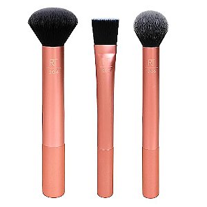 Kit de Pincéis para Rosto, Flawless Base Set 2.0, 3 Peças, Real Techniques