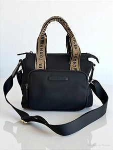 Bolsa Tote com Alça Transversal, Preta, Tommy Hilfiger