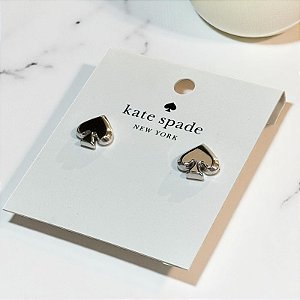 Brinco Everyday Spade Metal Studs, Prata, Kate Spade