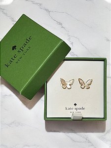 Brinco Stud Borboleta com Madrepérola, Dourado, Kate Spade