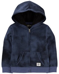 Moletom Bebê com Capuz e Zíper, Azul Marinho Tie-Dye, OshKosh B’gosh