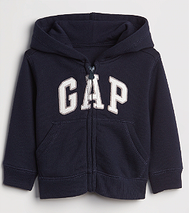Moletom Infantil com Capuz e Zíper, Azul Marinho, GAP