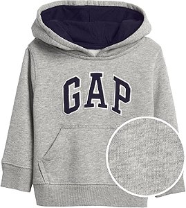 Moletom Infantil com Capuz, Cinza Mescla Clara, GAP